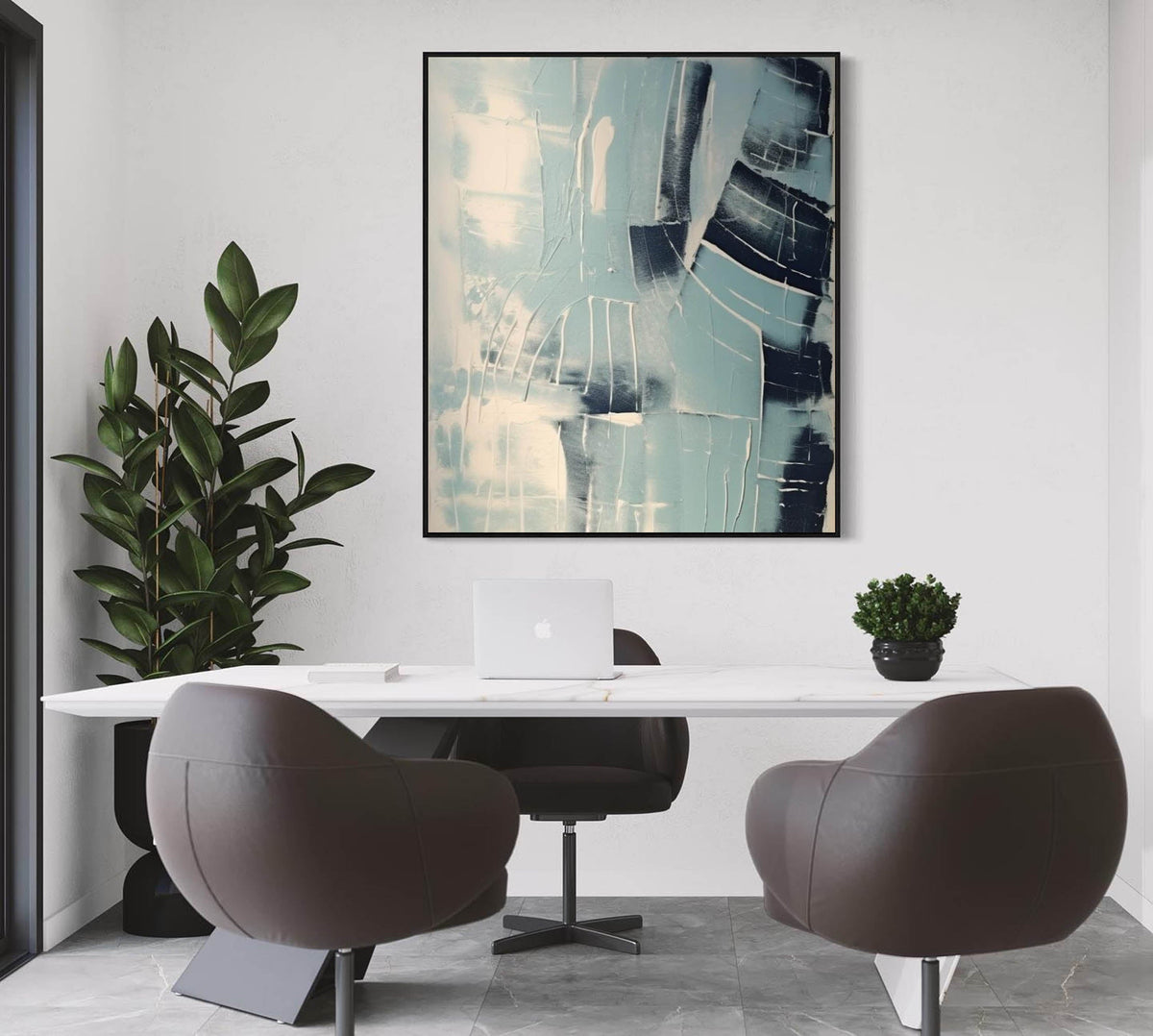Wall Art Geometric Minimalist Layered Impasto