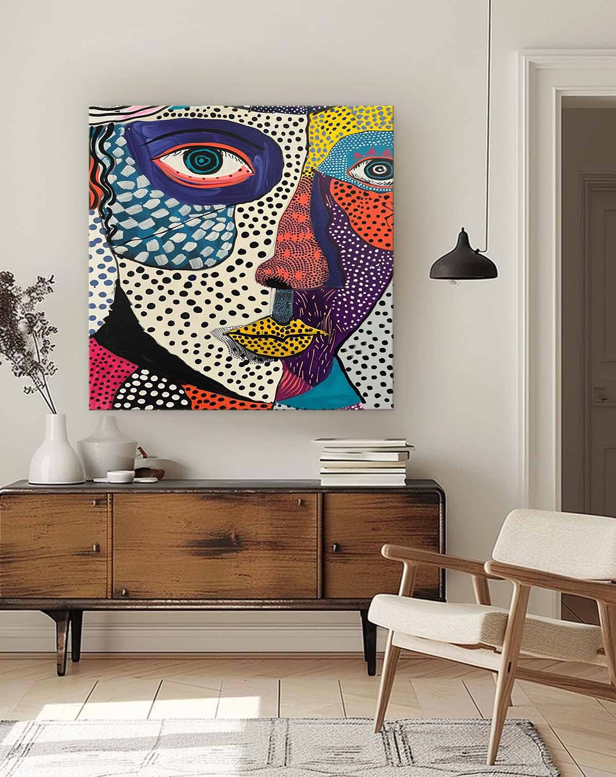 Surreal Pop Art Dual Portrait Vibrant Modern Wall Art
