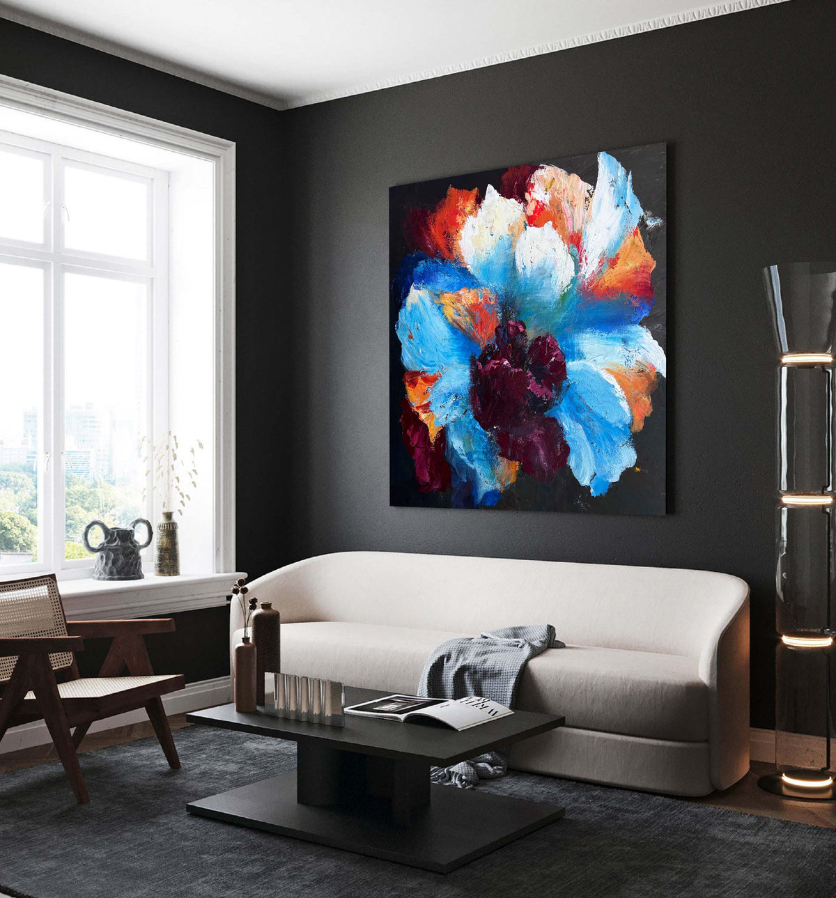 Vibrant Floral Explosion Abstract Painting