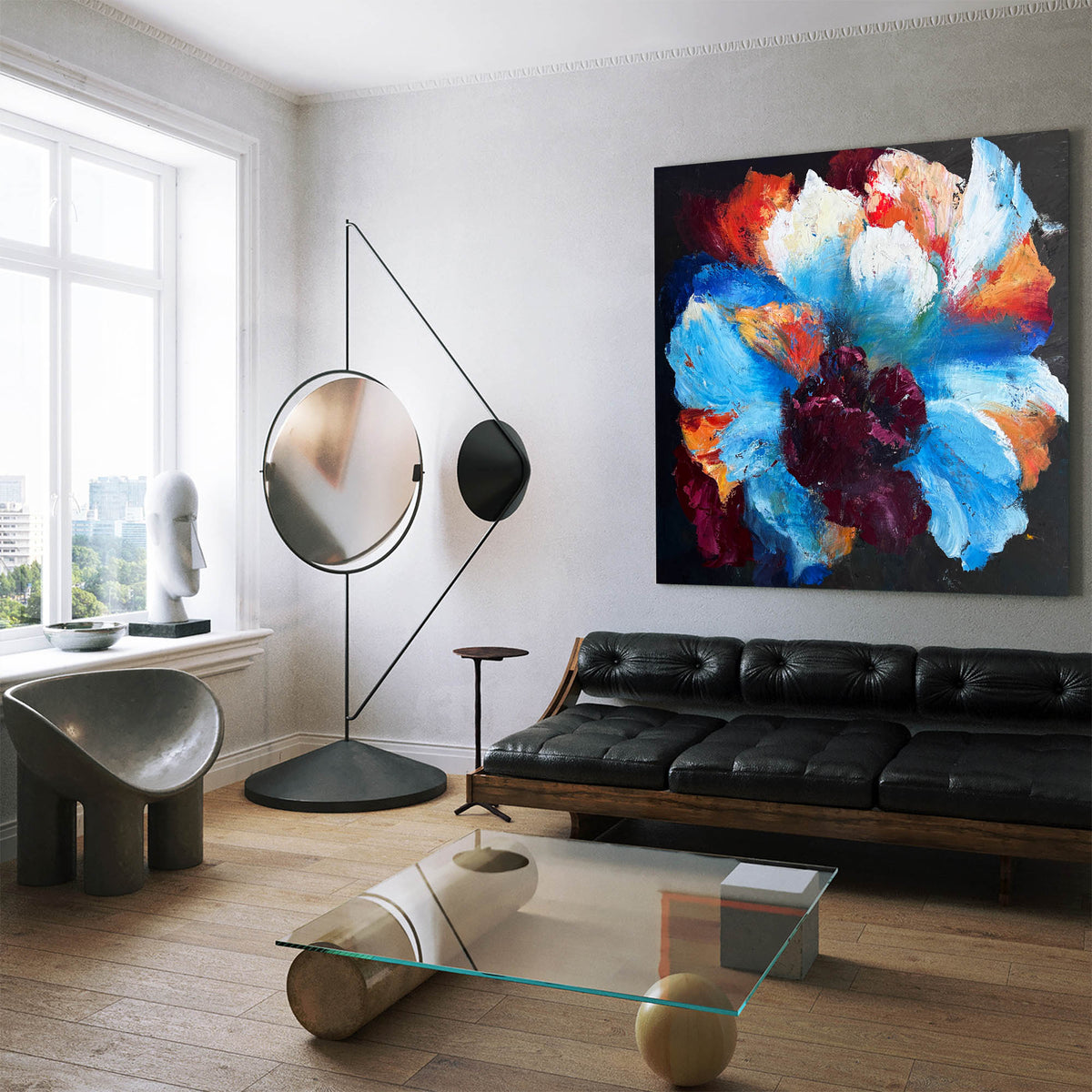 Vibrant Floral Explosion Abstract Painting