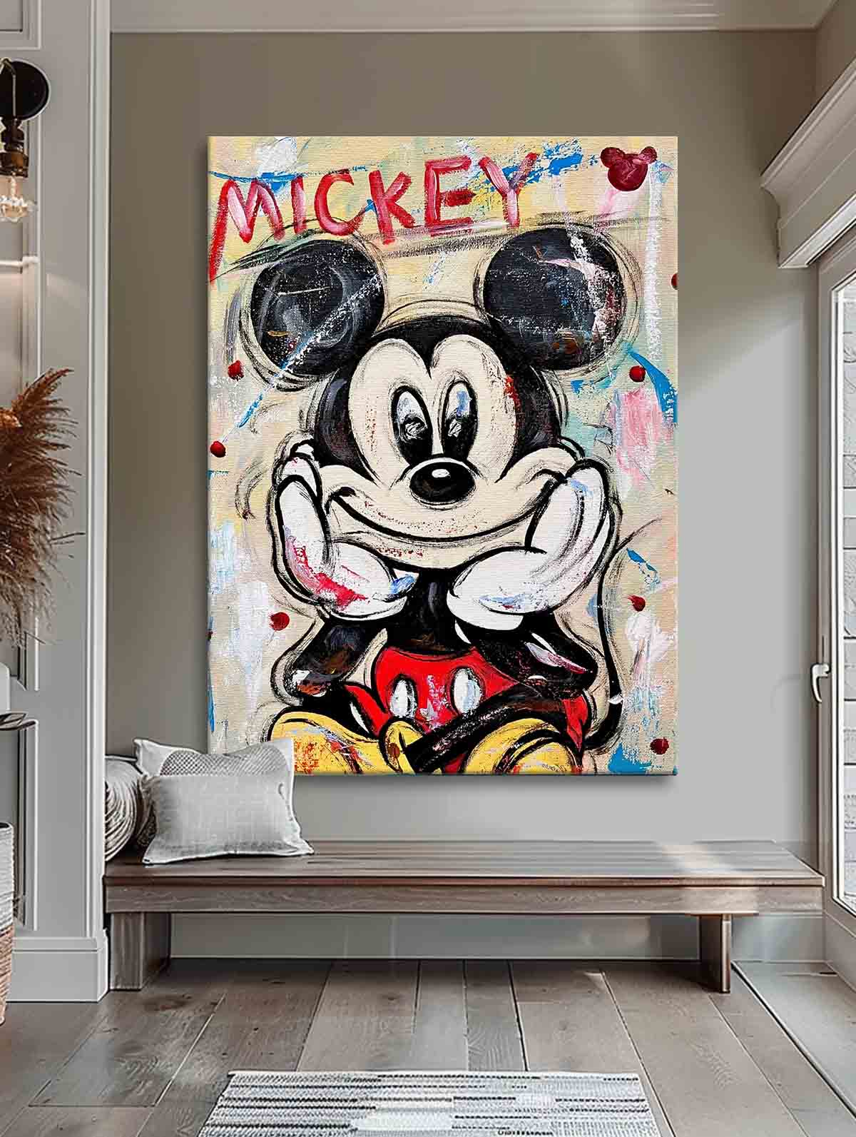 Pop Art Mickey Mouse Painting Playful Wall Art