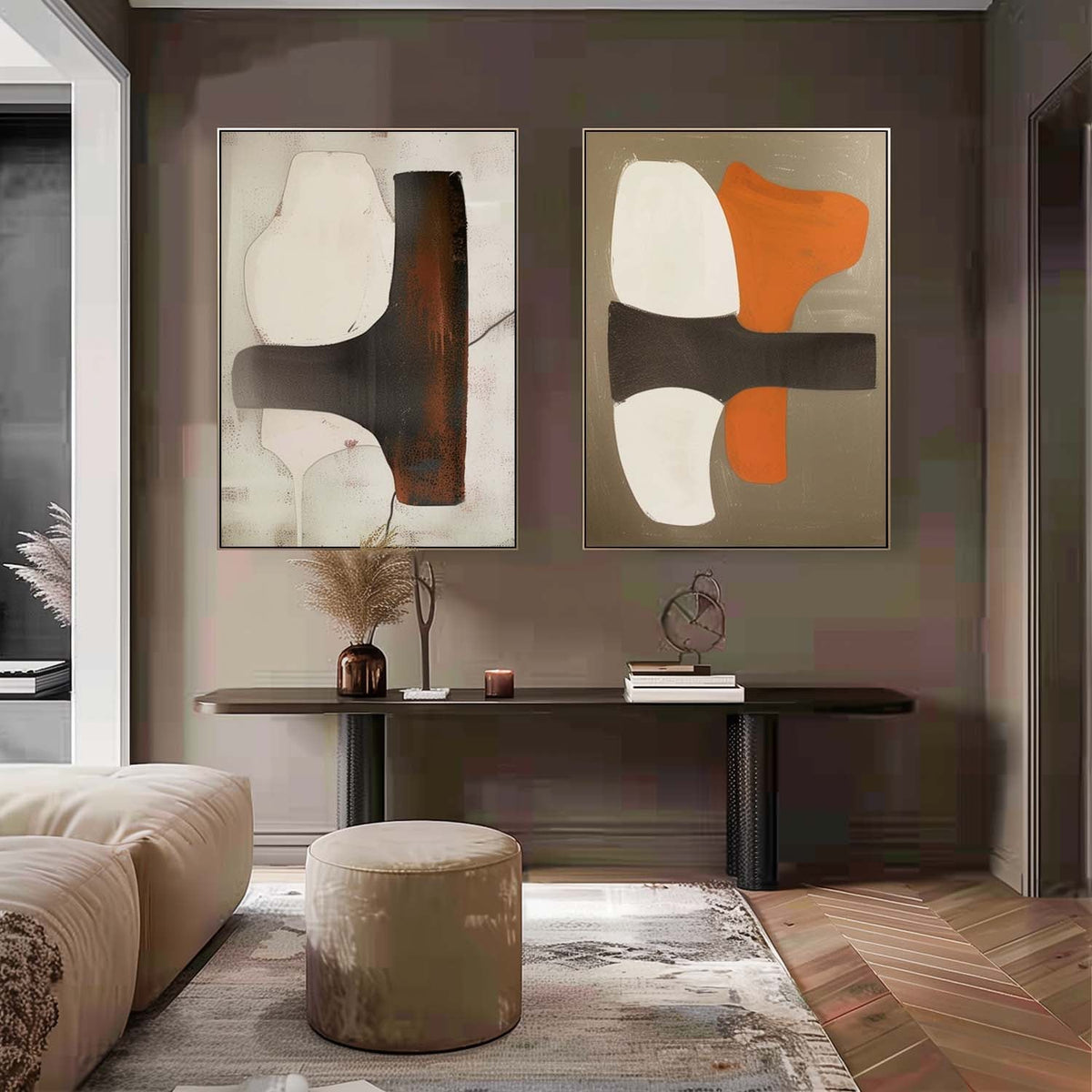 Modern Minimalist Wall Art 2 Piece Set