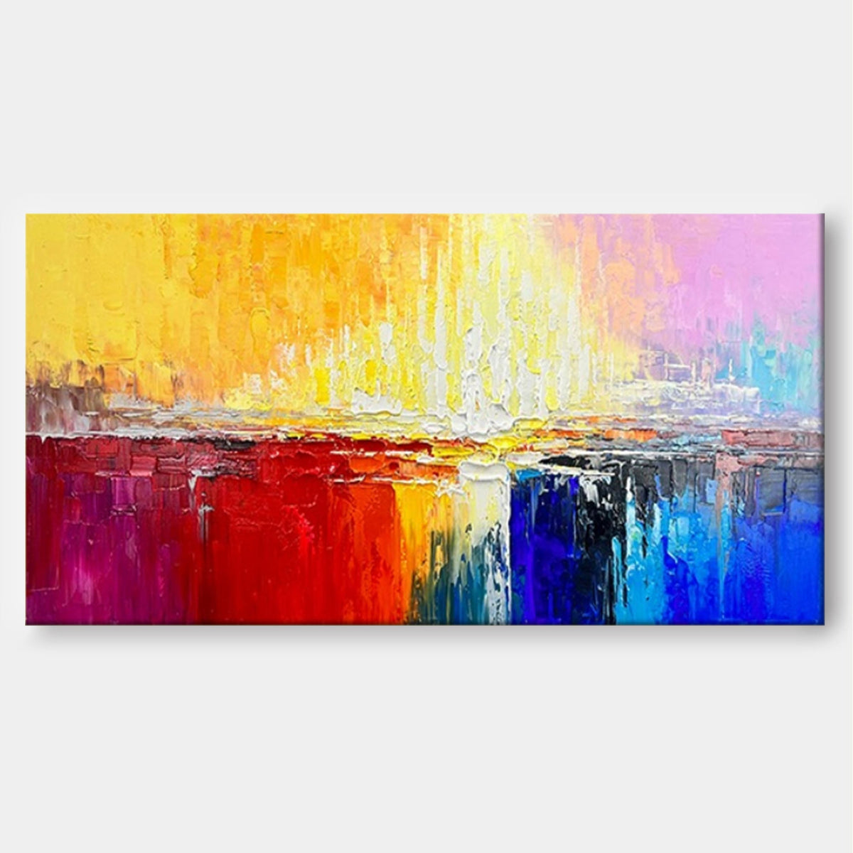 Wall Art Abstract Sunset Yellow Red Contemporary