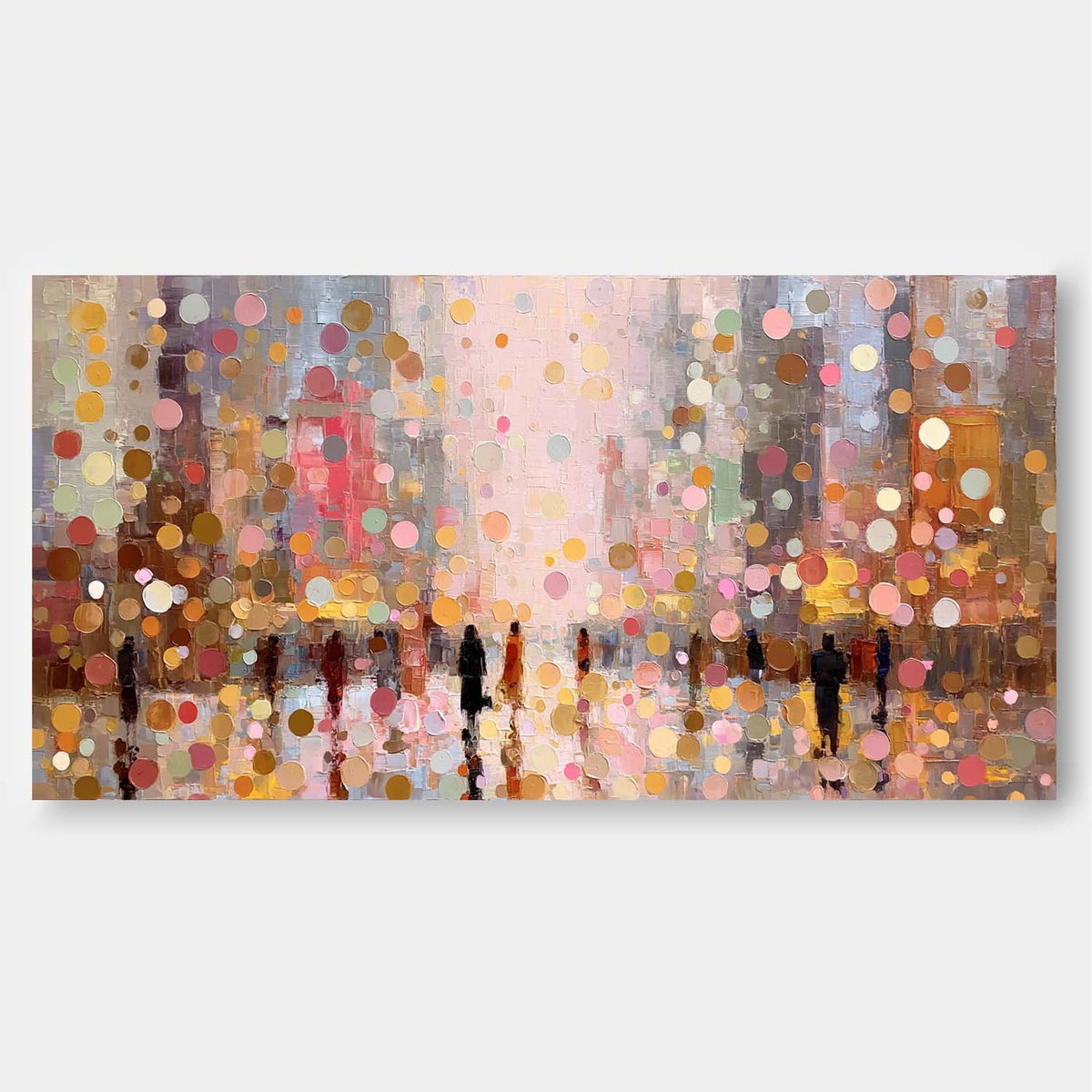 Wall Art People Bokeh City Street Silhouette