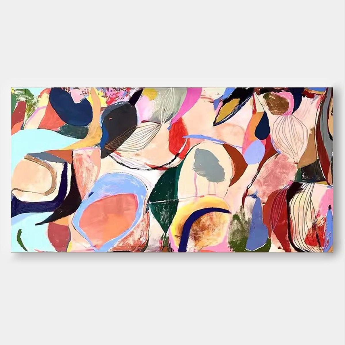 Playful Organic Painting Pastel Colorful