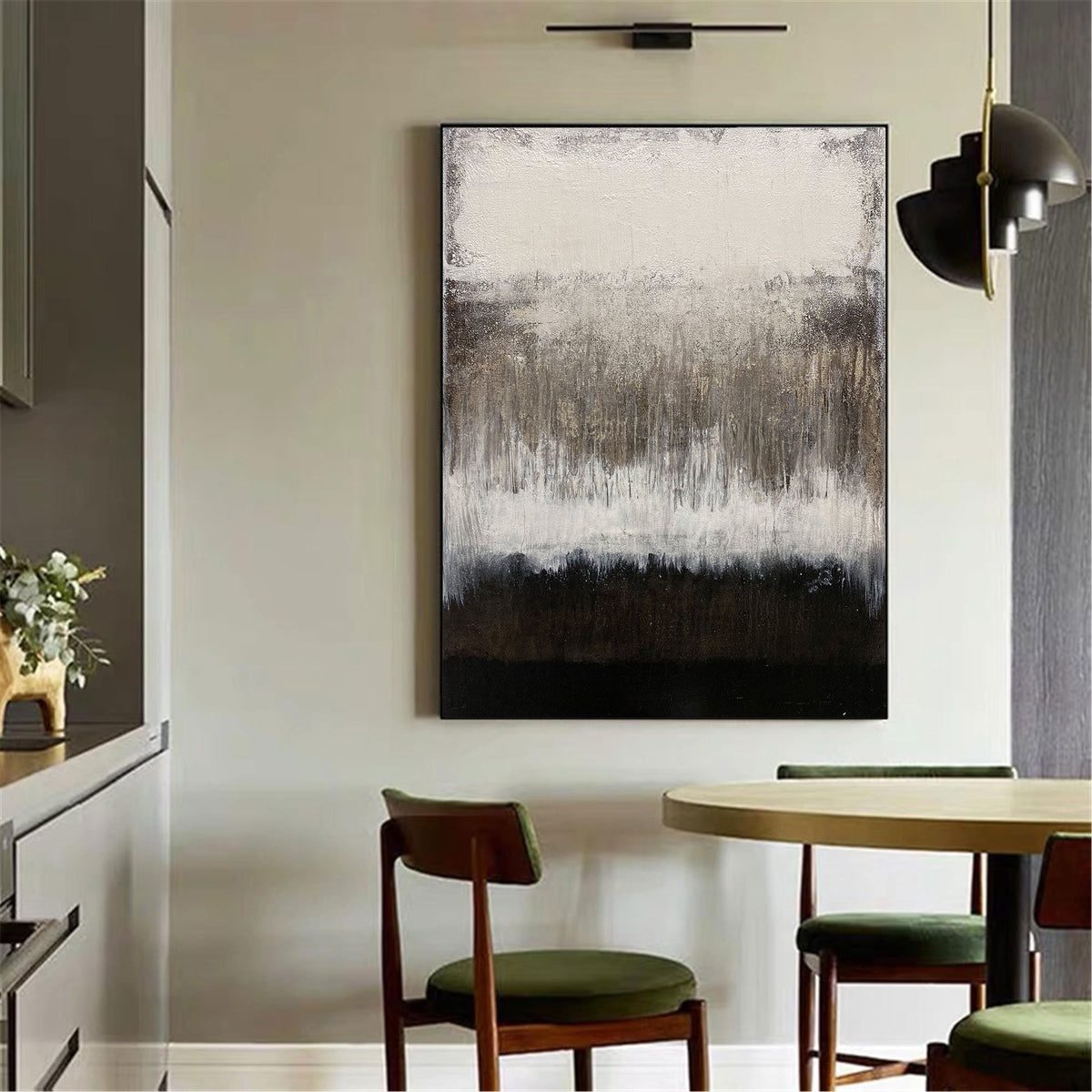 Wabi-Sabi Layered Neutral Oil Painting Textured