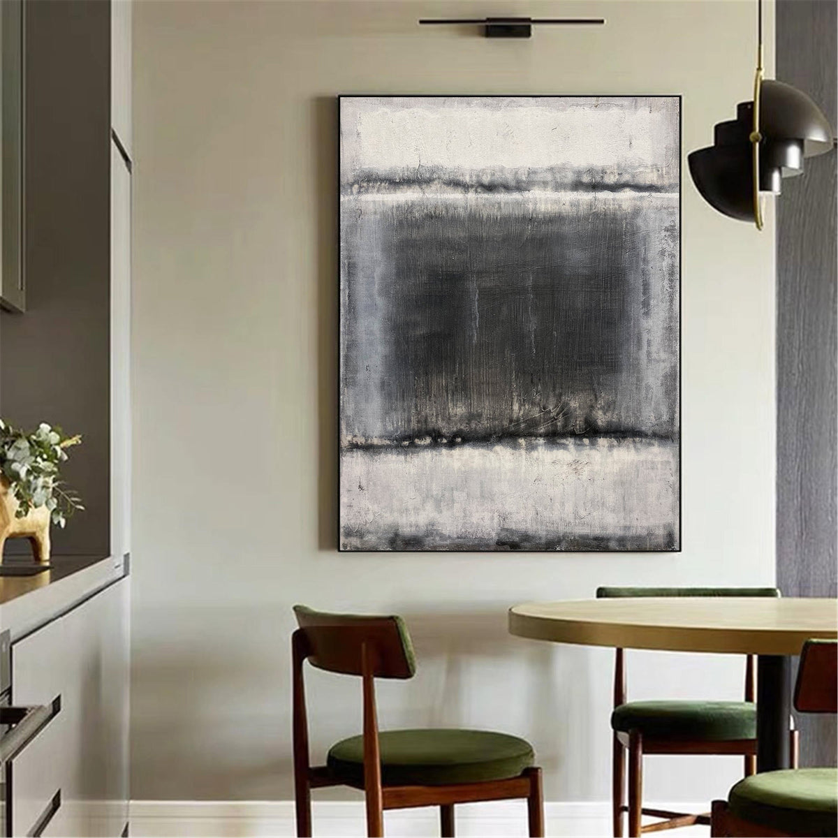 Adeline Black Gray Abstract Canvas Wall Art