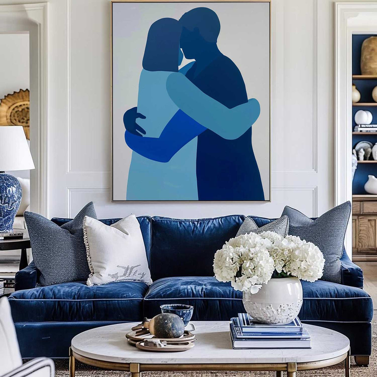 Love Wrapped in Blue Canvas Art