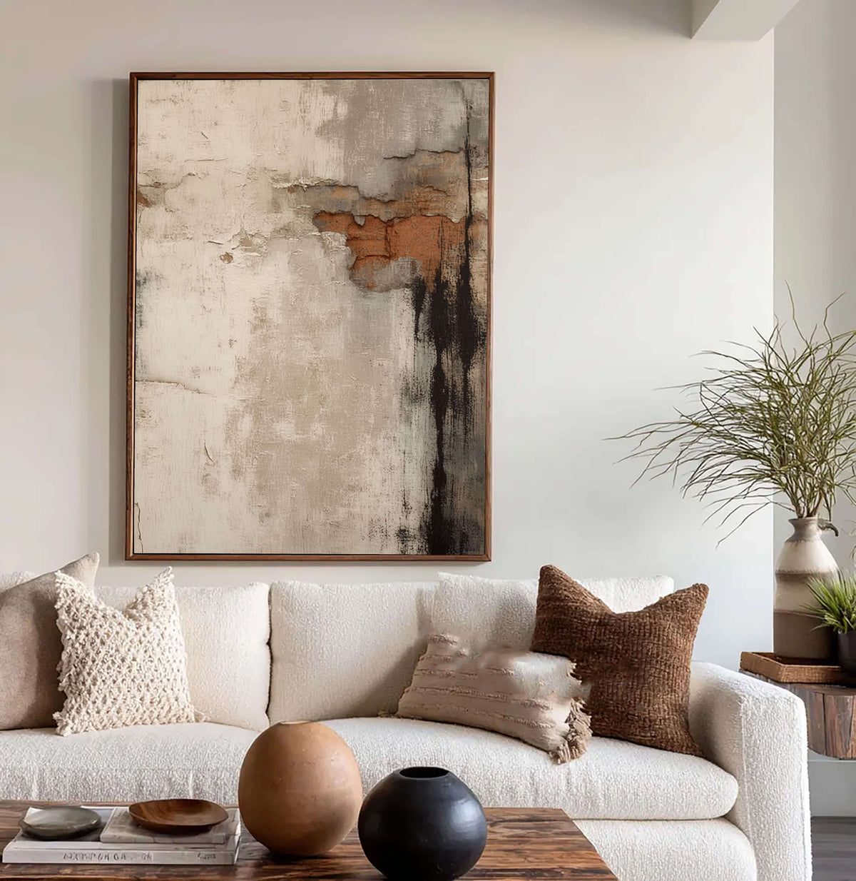 Weathered Wall Patina Wabi-Sabi Oil Painting