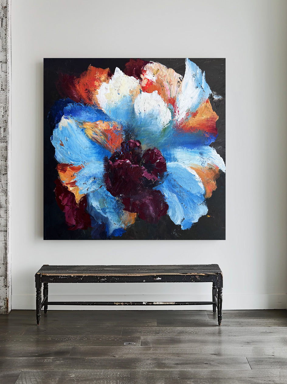 Vibrant Floral Explosion Abstract Painting