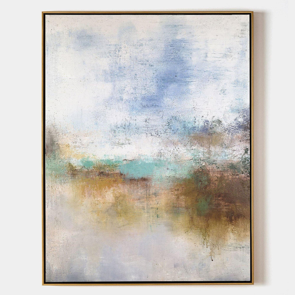 Serene Coastal Abstract Oil Painting