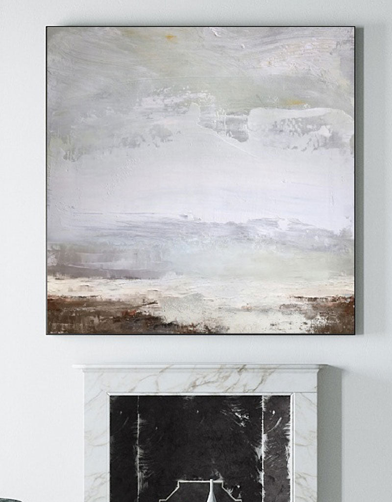 Serene Neutral Landscape Painting