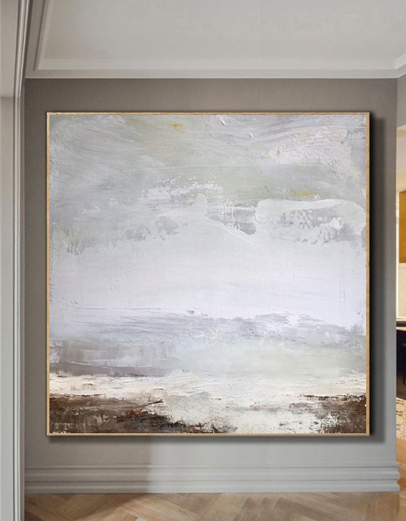 Serene Neutral Landscape Painting