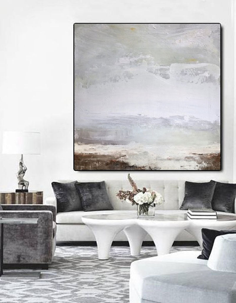 Serene Neutral Landscape Painting