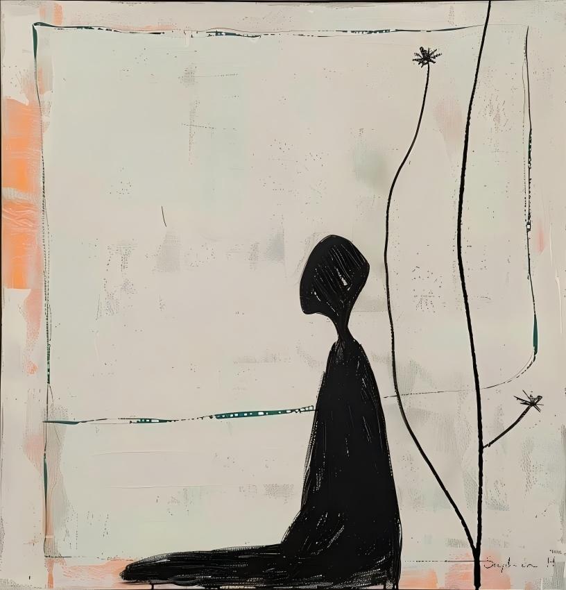 Wall Art Minimalist Textured Figurative