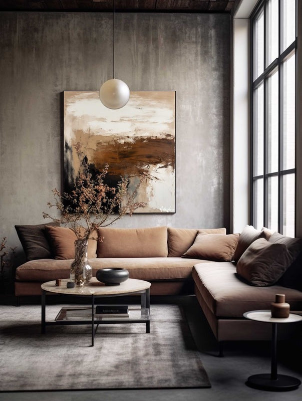 Earthy Abstract Expressionist Landscape Painting