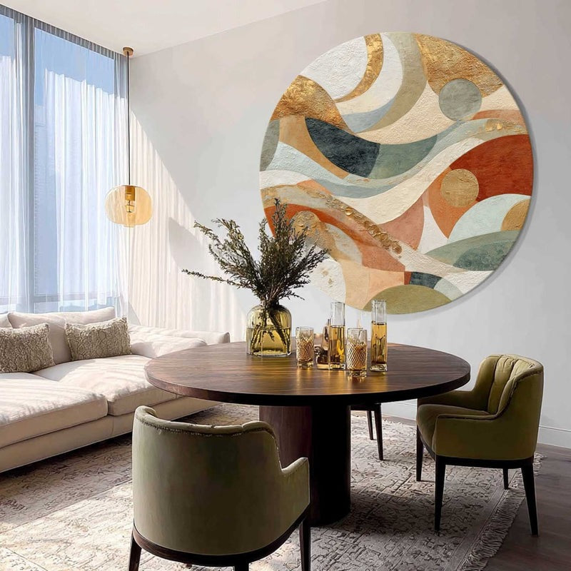 Wall Art Minimalist 3D Gold Geometric Waves - Neutralighting