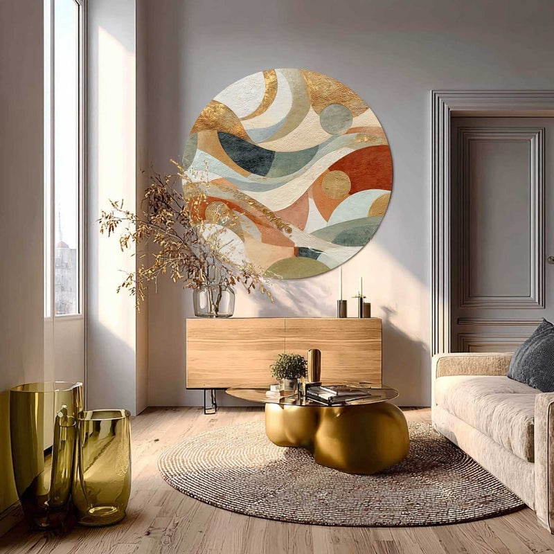 Wall Art Minimalist 3D Gold Geometric Waves - Neutralighting