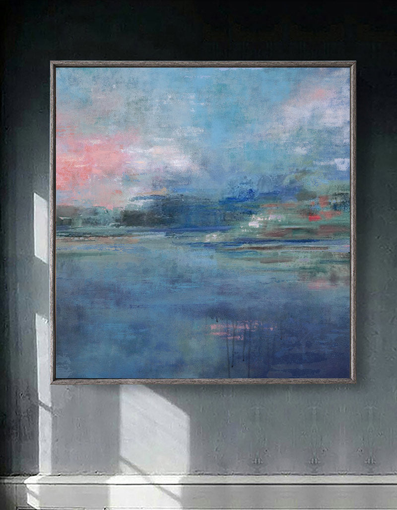 Dreamy Impressionist Waterscape  Blended Soft‑Hue Layered Textured Artwork