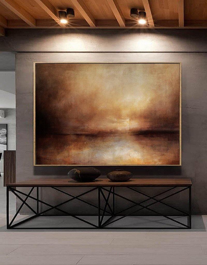 Warm Brown Landscape Oil Painting
