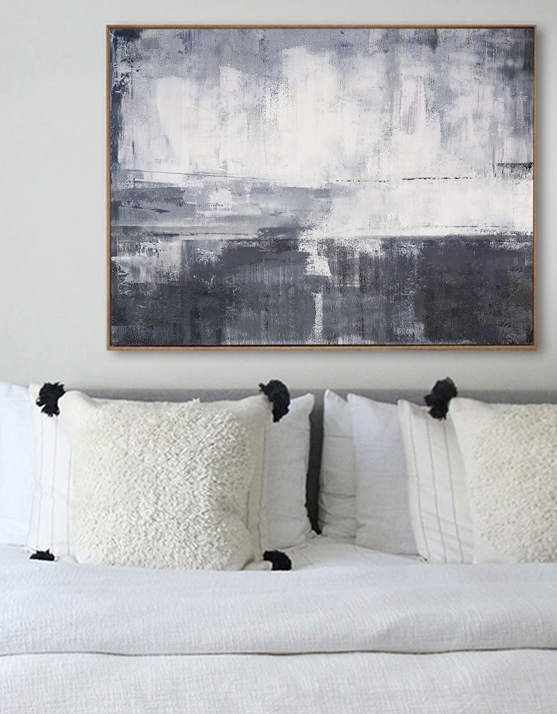 Grey White Abstract Art