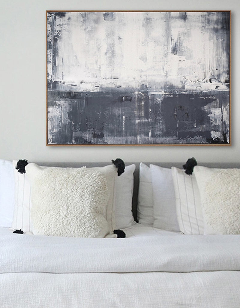 Minimalist Gray Two-Tone Abstract Painting