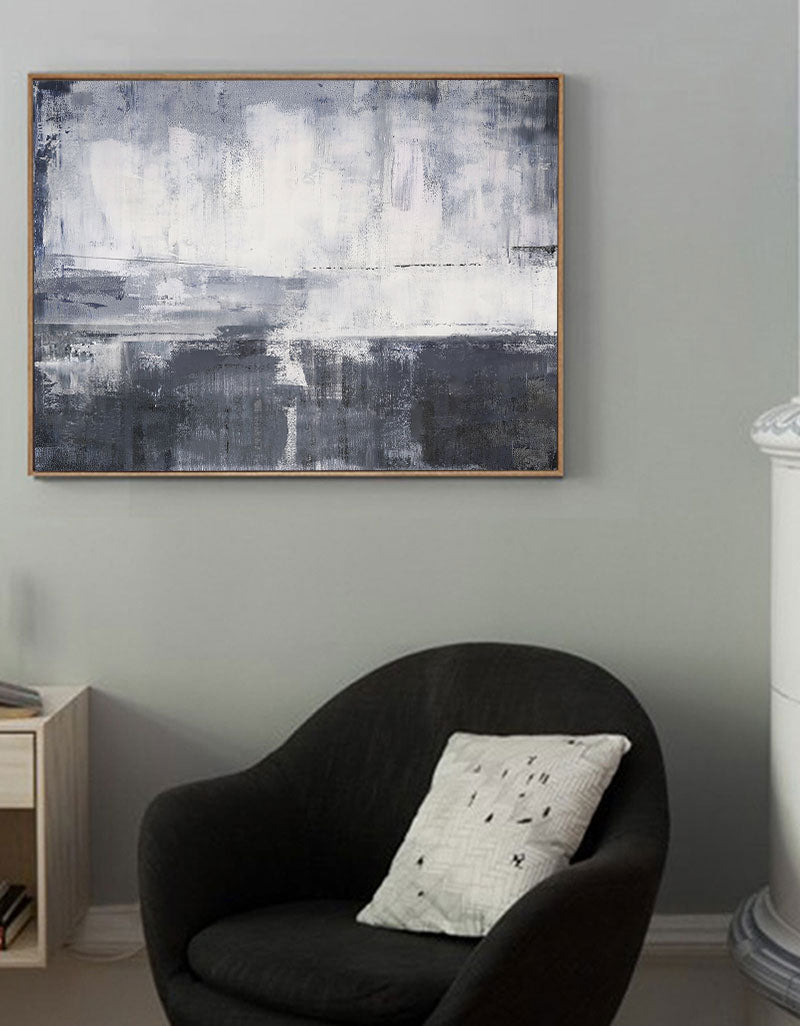 Grey White Abstract Art