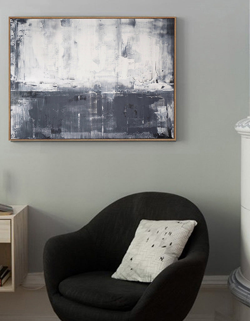 Minimalist Gray Two-Tone Abstract Painting