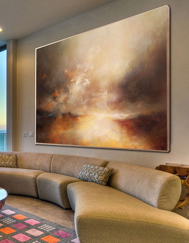 Warm Sunset Landscape Oil Painting