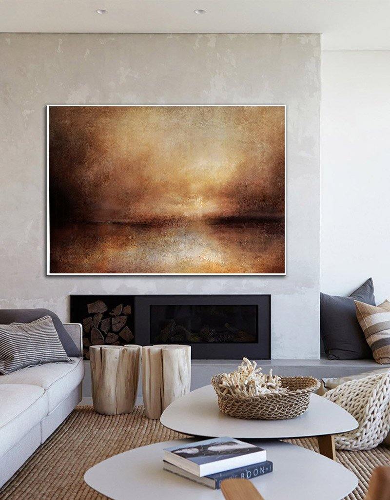 Warm Brown Landscape Oil Painting