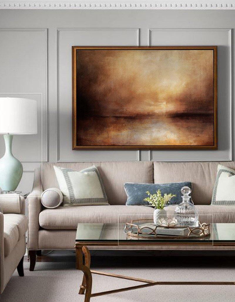 Warm Brown Landscape Oil Painting