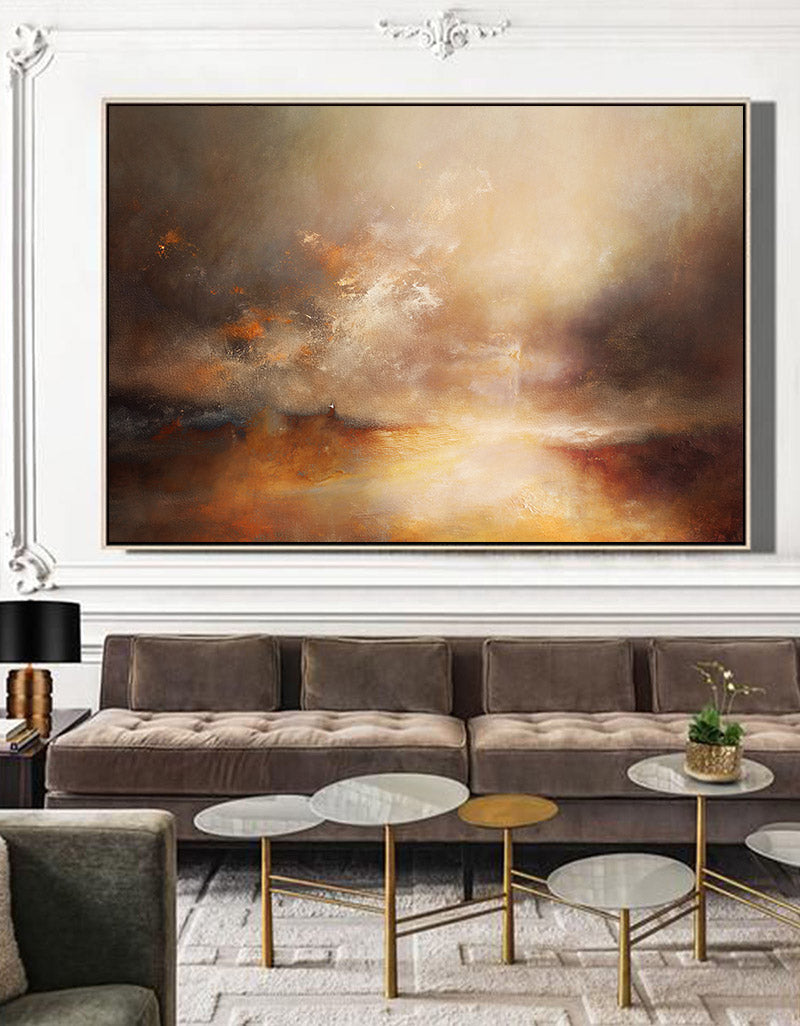 Warm Sunset Landscape Oil Painting