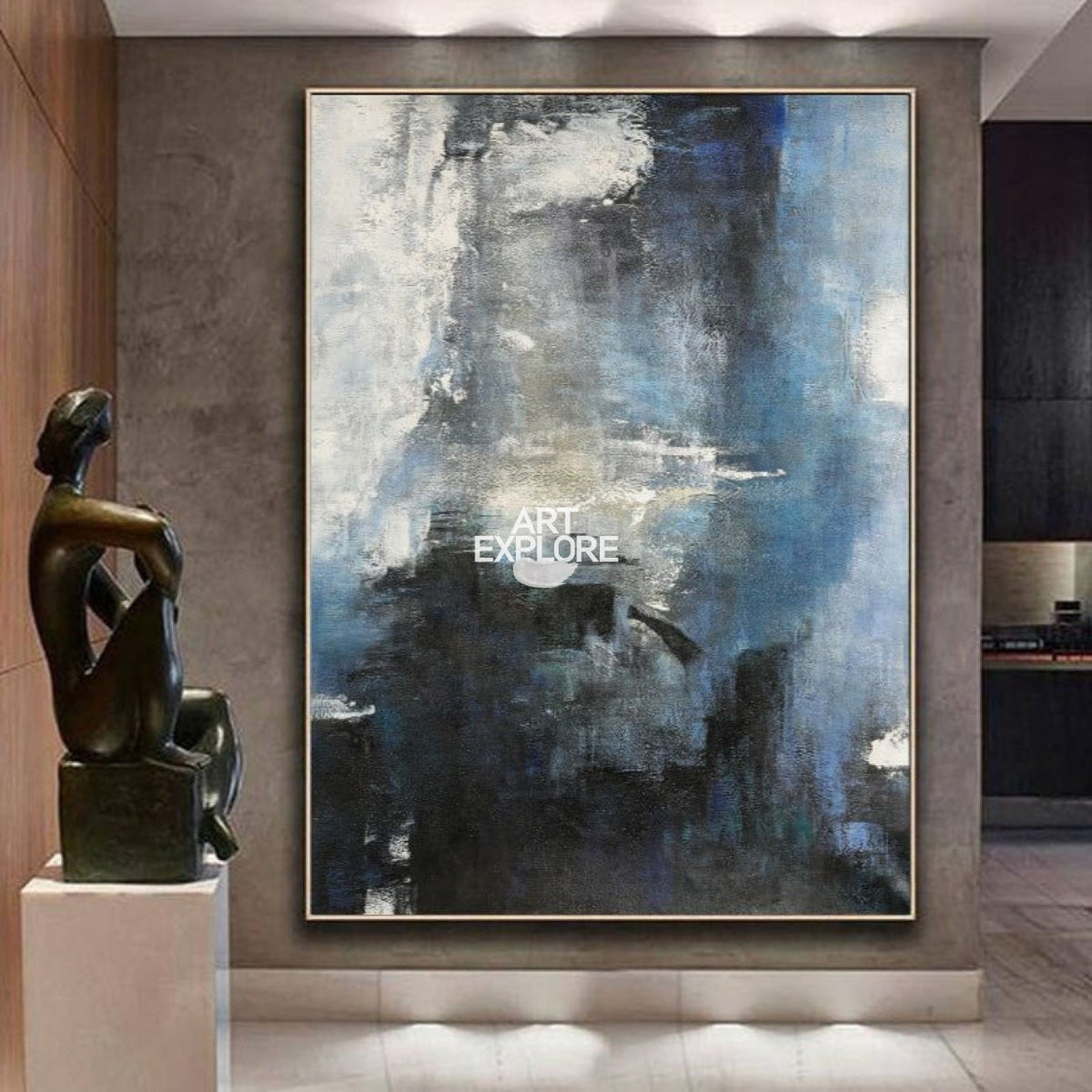 Blue Abstract Landscape Painting