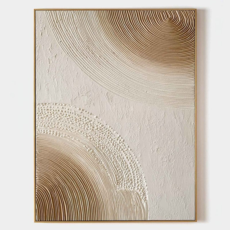 Wall Art Minimalist 3D Beige Dotted Abstract Flowing