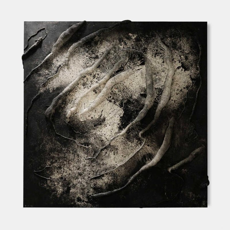 Wall Art Monochrome Swirl Relief