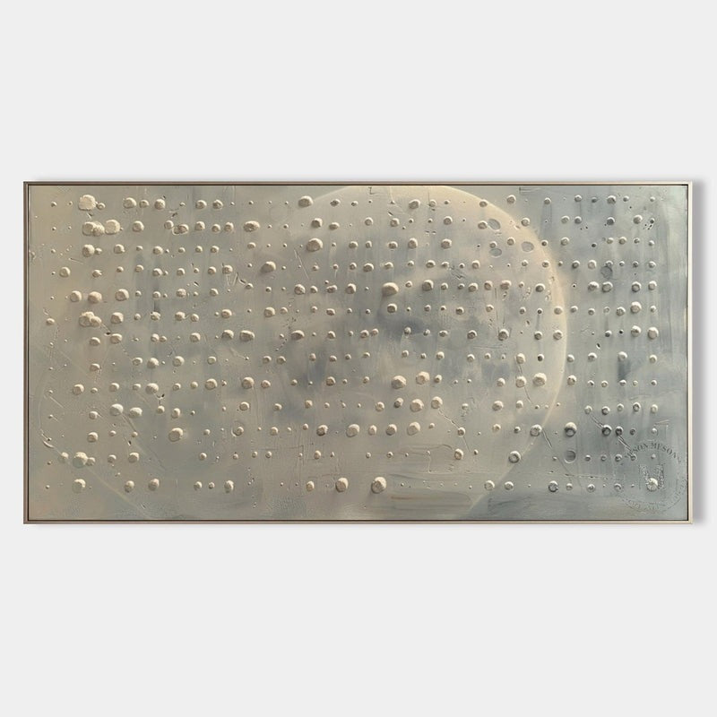 Wall Art Neutral Dotted Moon Canvas Painting