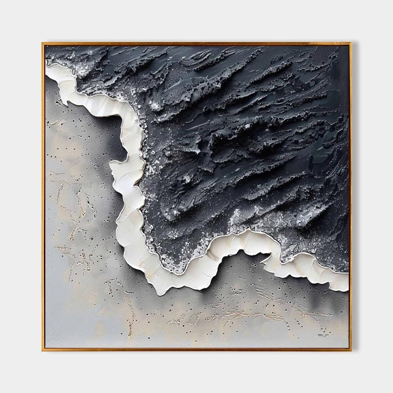 Wall Art Monochrome Coastal Wave