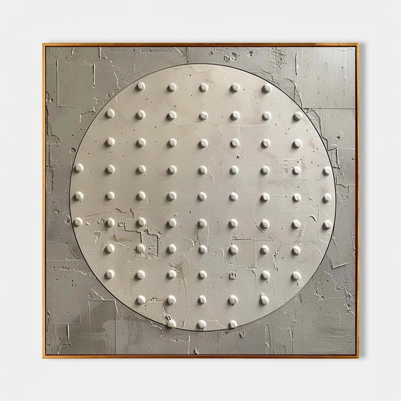 Wall Art Minimalist Circular Dotted Relief