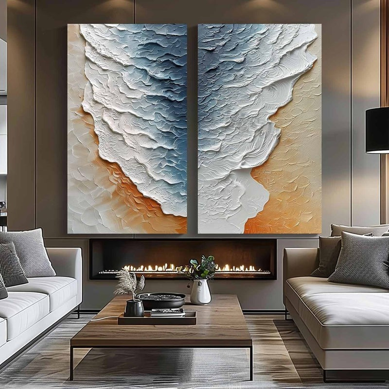 Wall Art Serene Dual Panel Ocean Wave