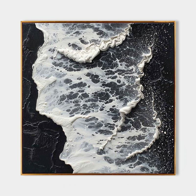 Wall Art Monochrome Ocean Foam