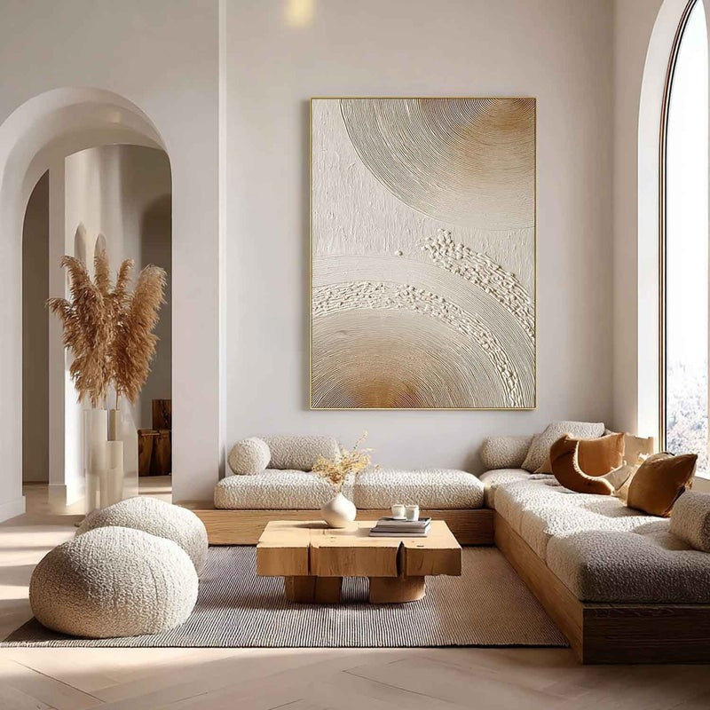 Wall Art Minimalist 3D Textured Radial Lines