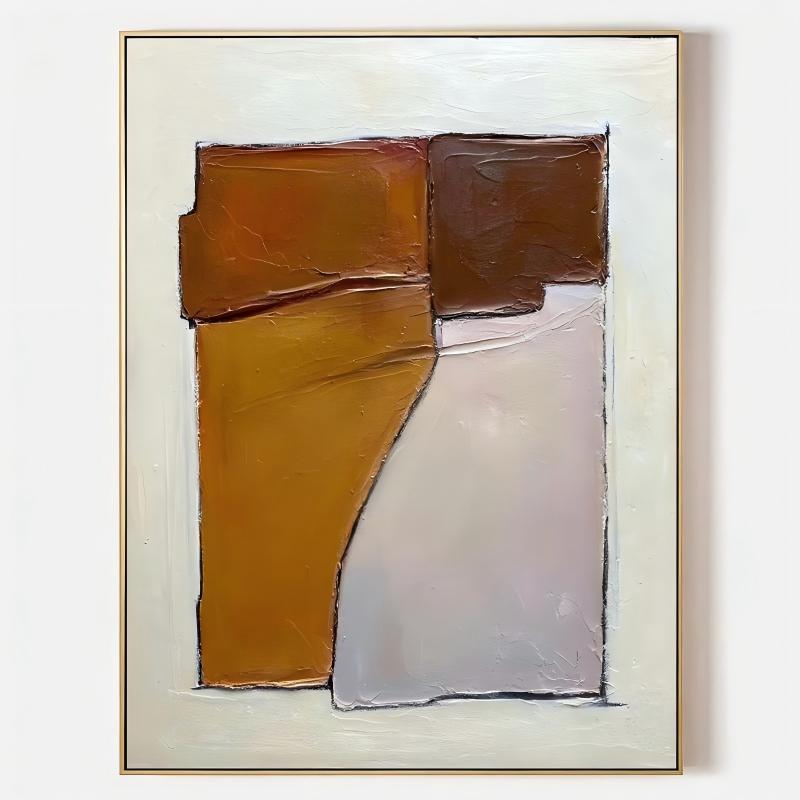Wall Art Abstract Block Warm Tones