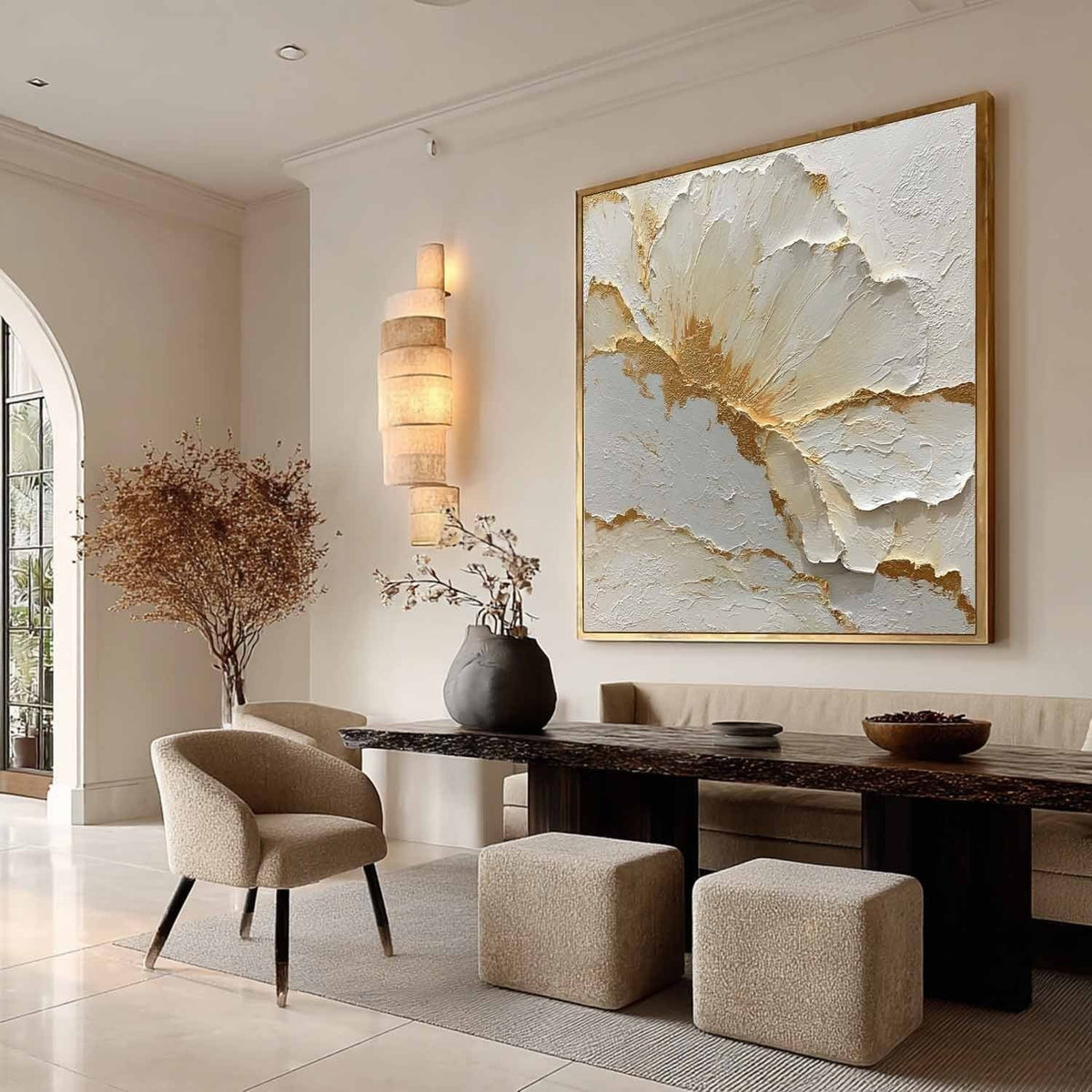 Wall Art Minimalist Textured Floral