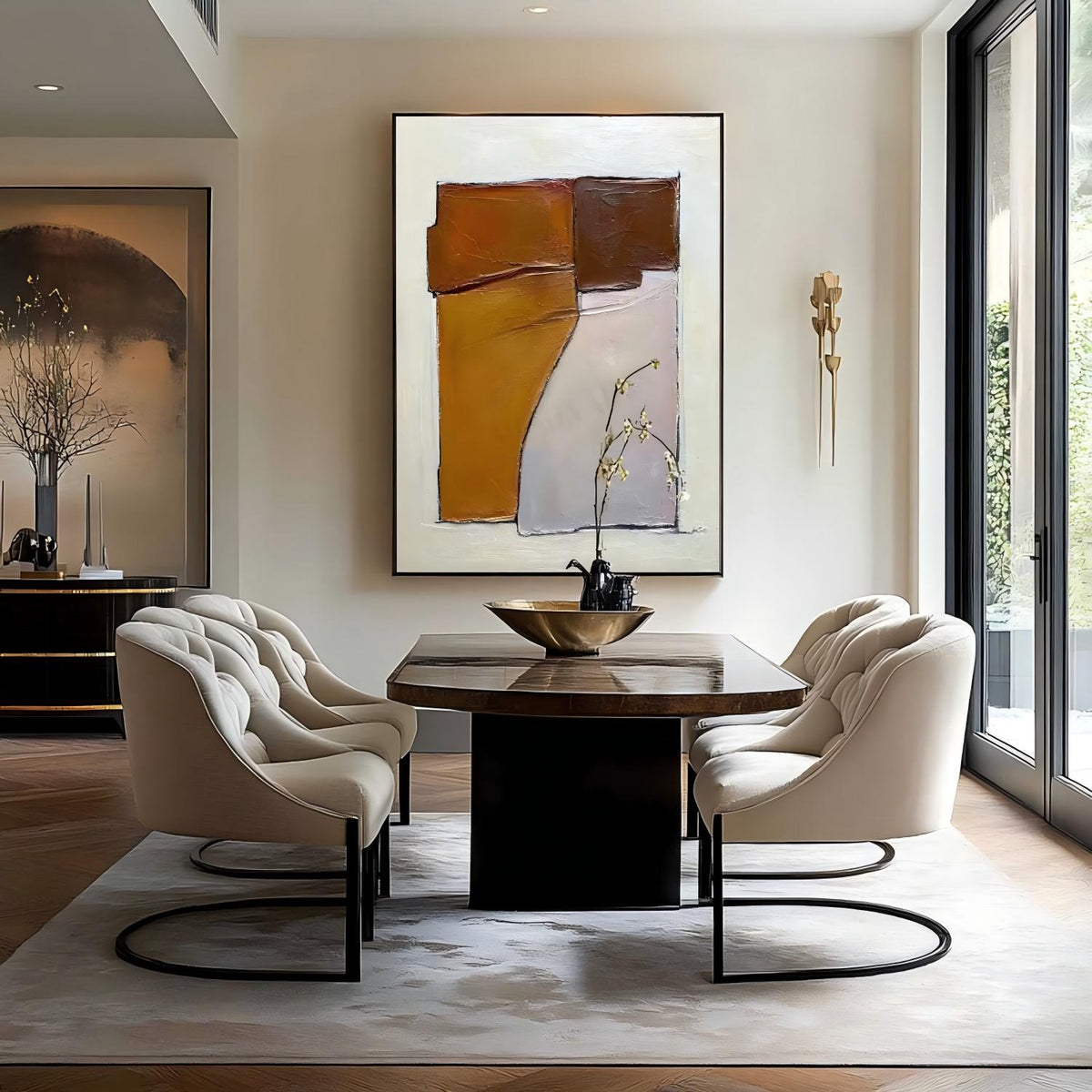 Wall Art Abstract Block Warm Tones