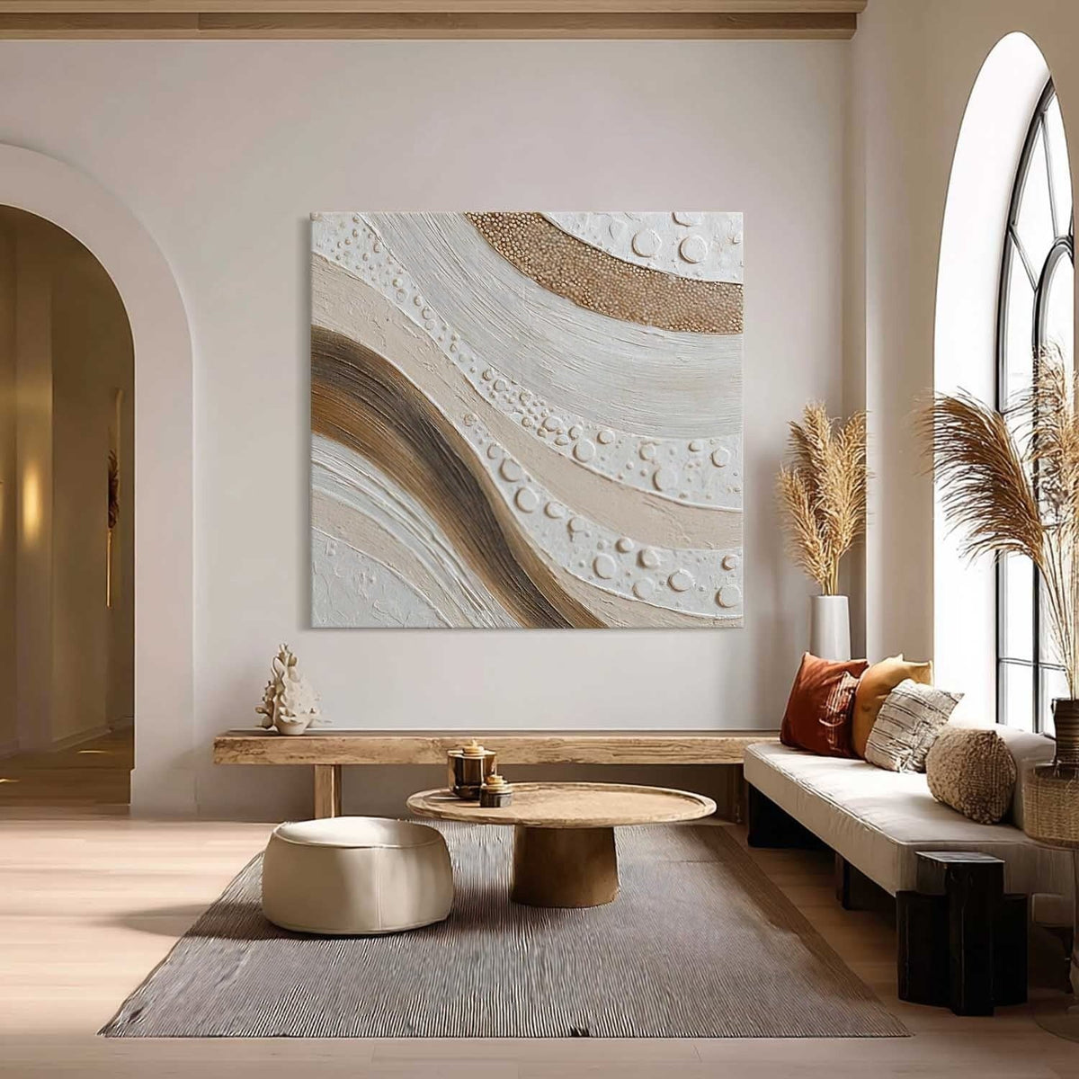 Wall Art Minimalist 3D Textured Abstract Swirl