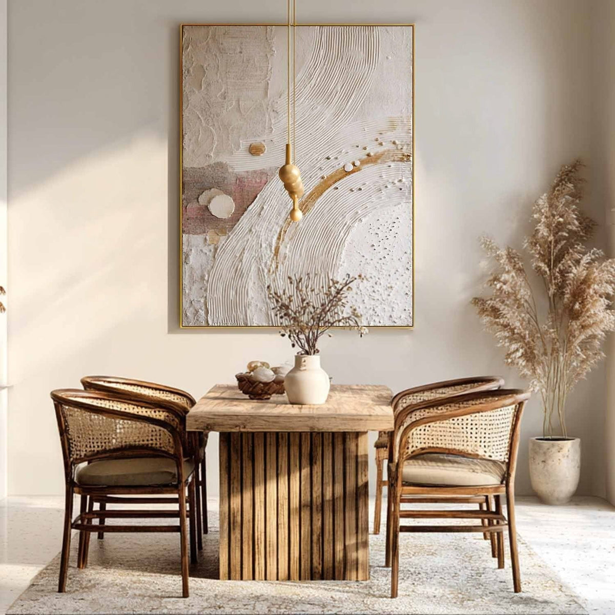 Wall Art Minimalist 3D Gold Abstract Flowing