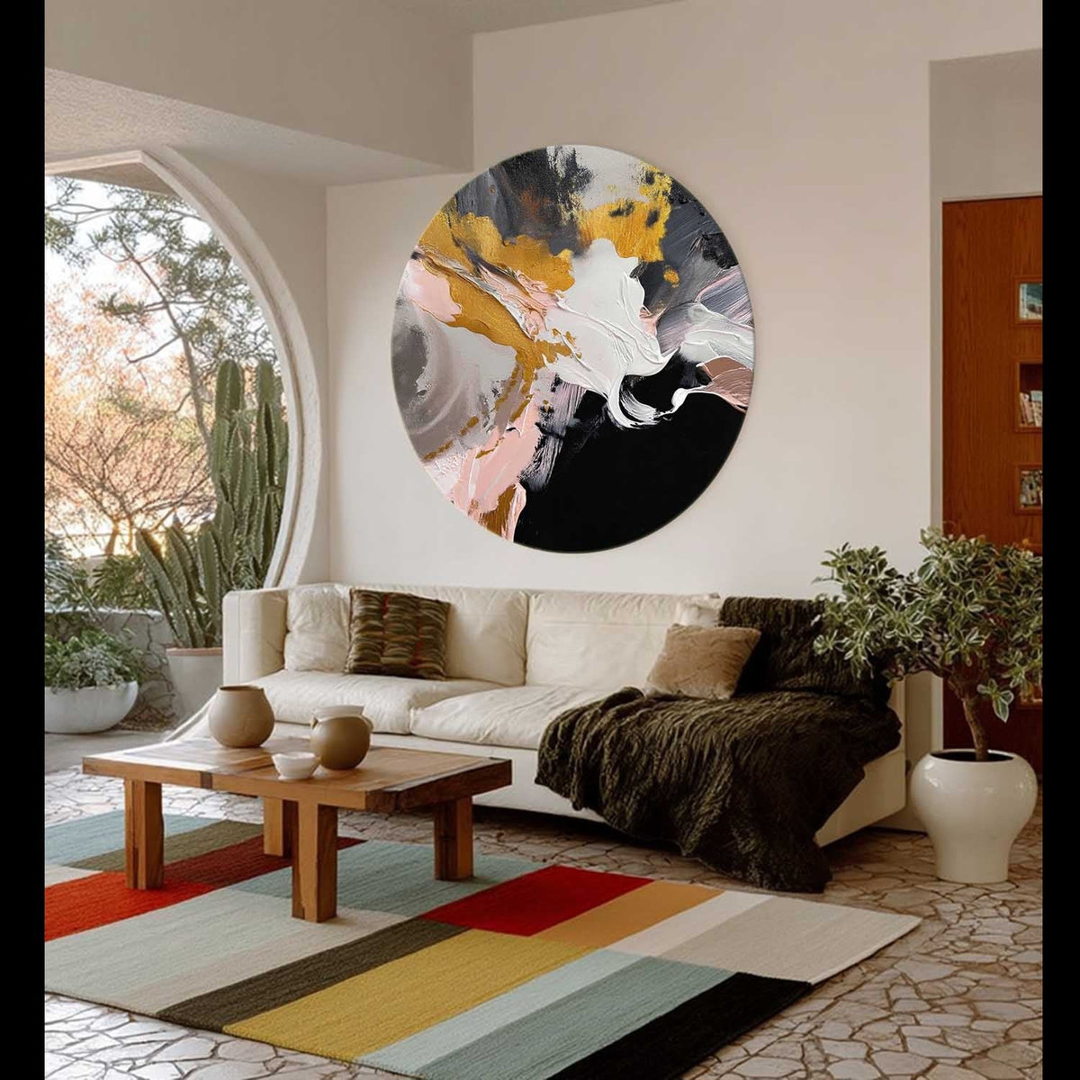 Wall Art Bold Abstract Swirls Gold