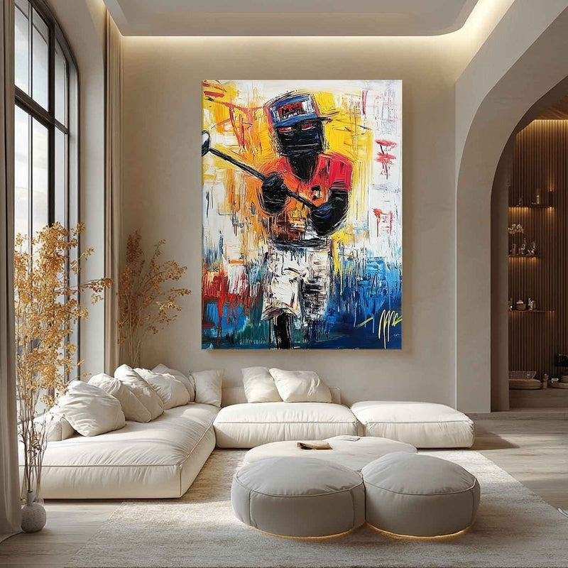Wall Art Vertical Expressionist Golfer Painting