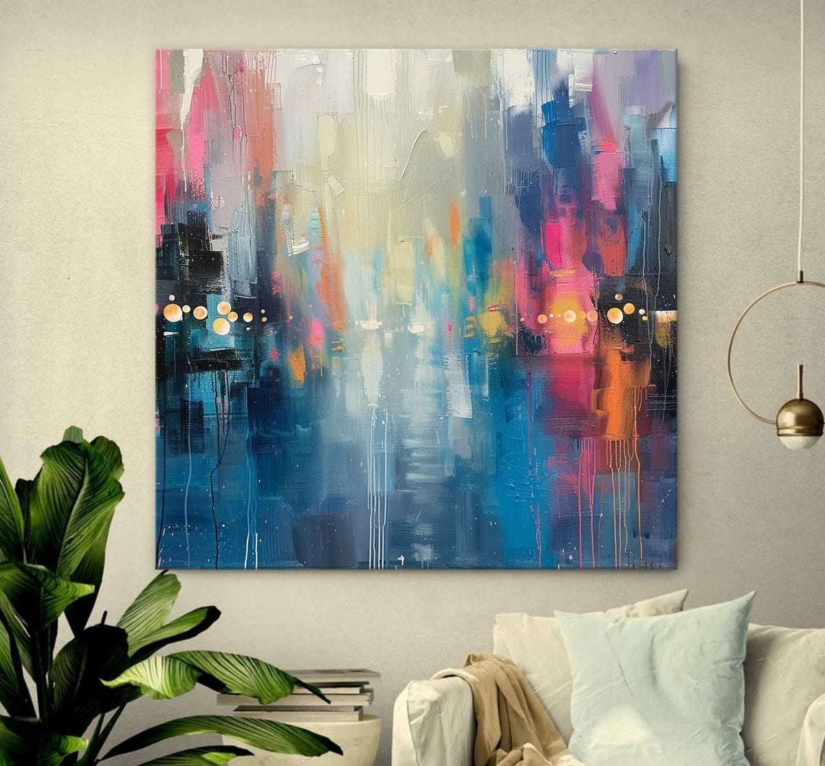 Wall Art Vibrant Abstract City Skyline
