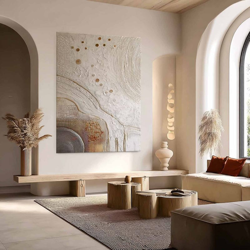 Wall Art Minimalist 3D Gold Abstract Dots